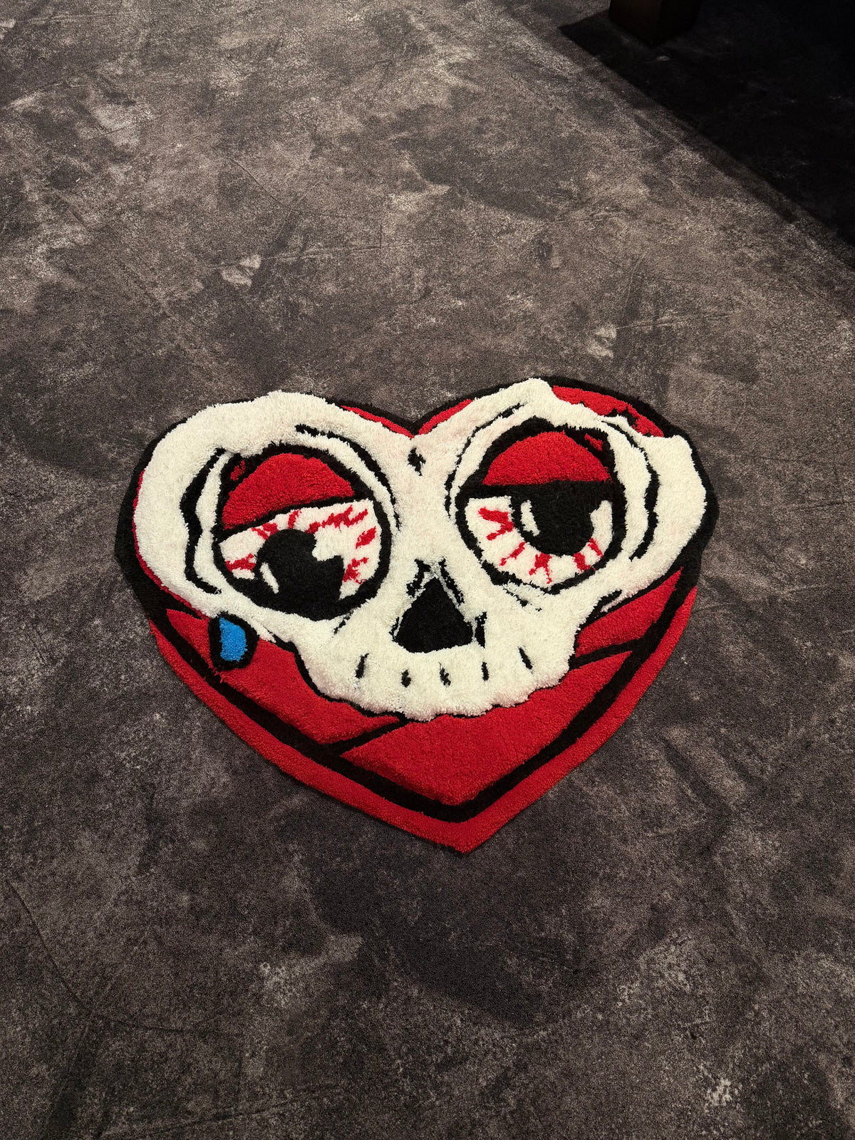 Skull Heart Rug – 3D Texture