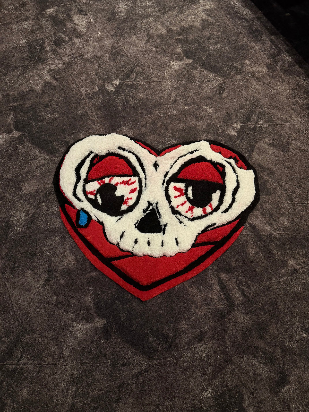 Skull Heart Rug – 3D Texture