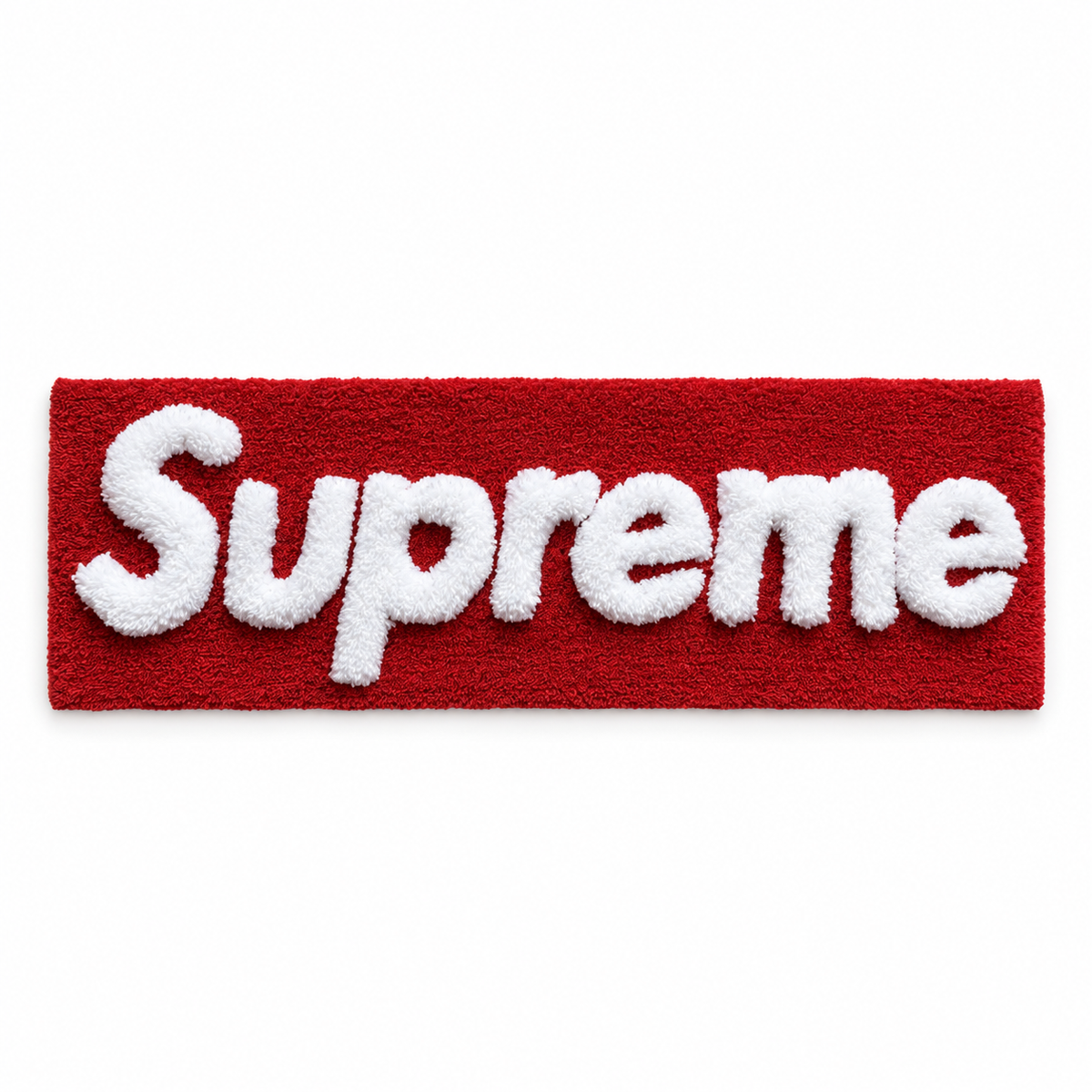 Supreme 3D Logo rug on white background — AI-edited product photo